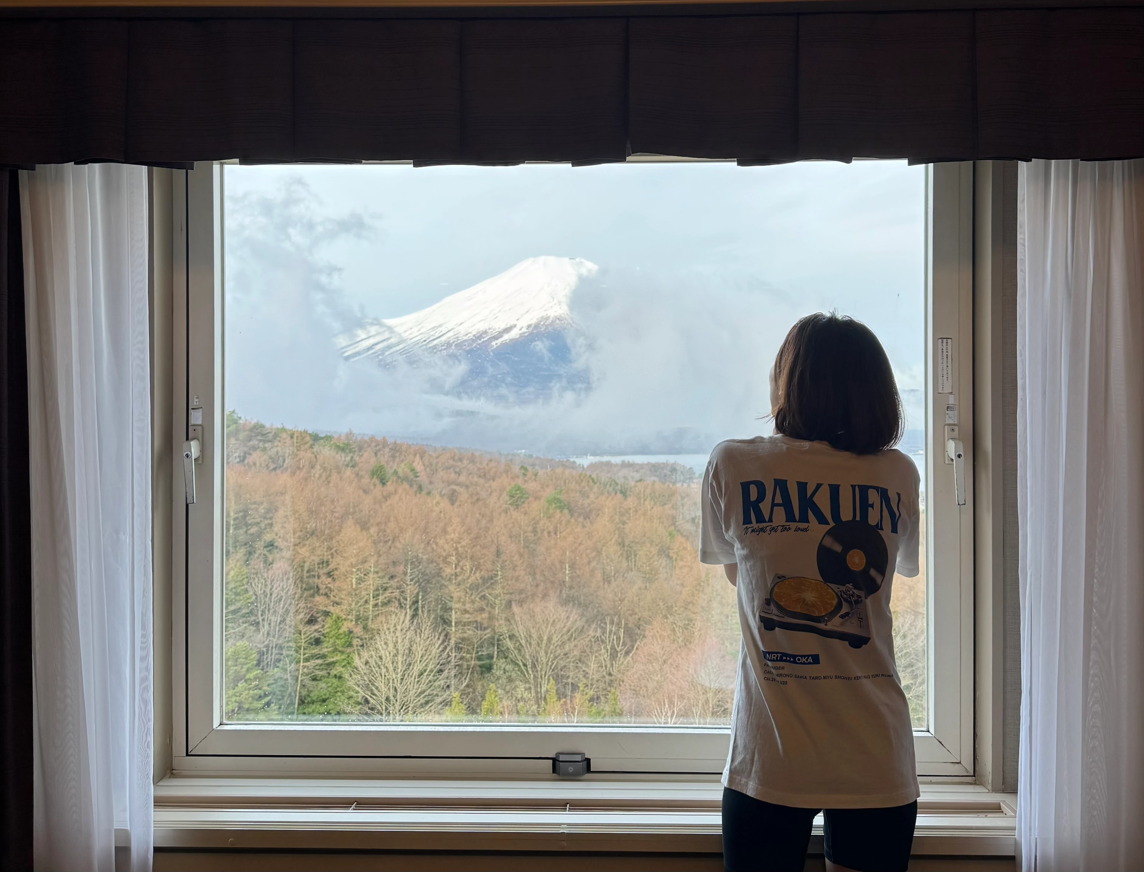 当日の朝の絶景 ～私たちを応援しているかのような晴天とMt.Fuji～